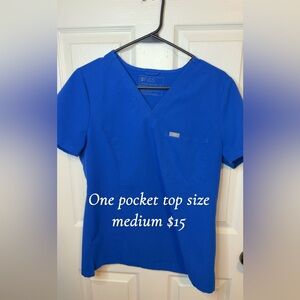 Figs Royal Blue Scrub Top